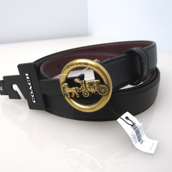 Coach NWT Horse and Carriage buckle belt Black 78181 f78181